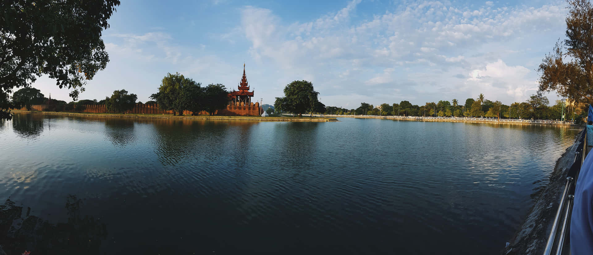 Clear Waters Of Ayeyarwady River In Mandalay Background