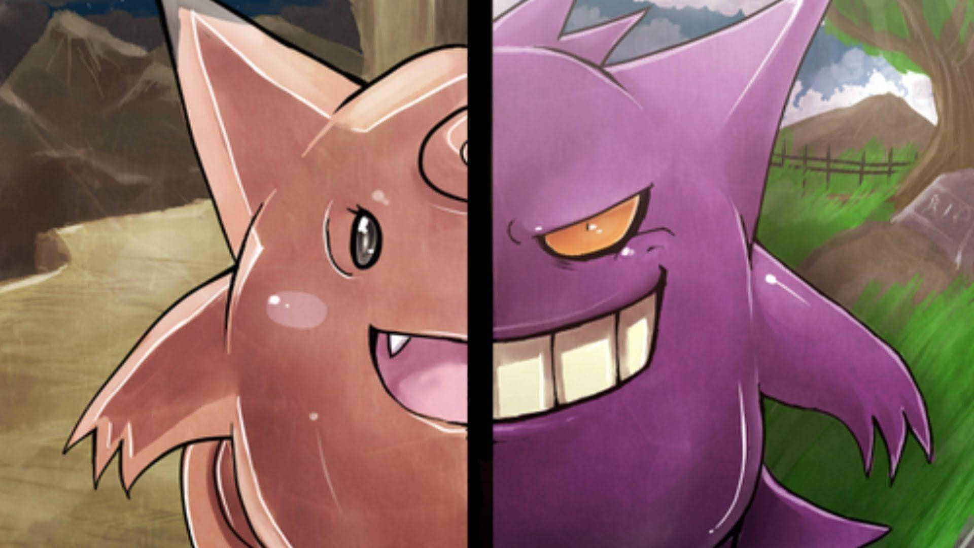 Clefairy And Gengar Side-by-side