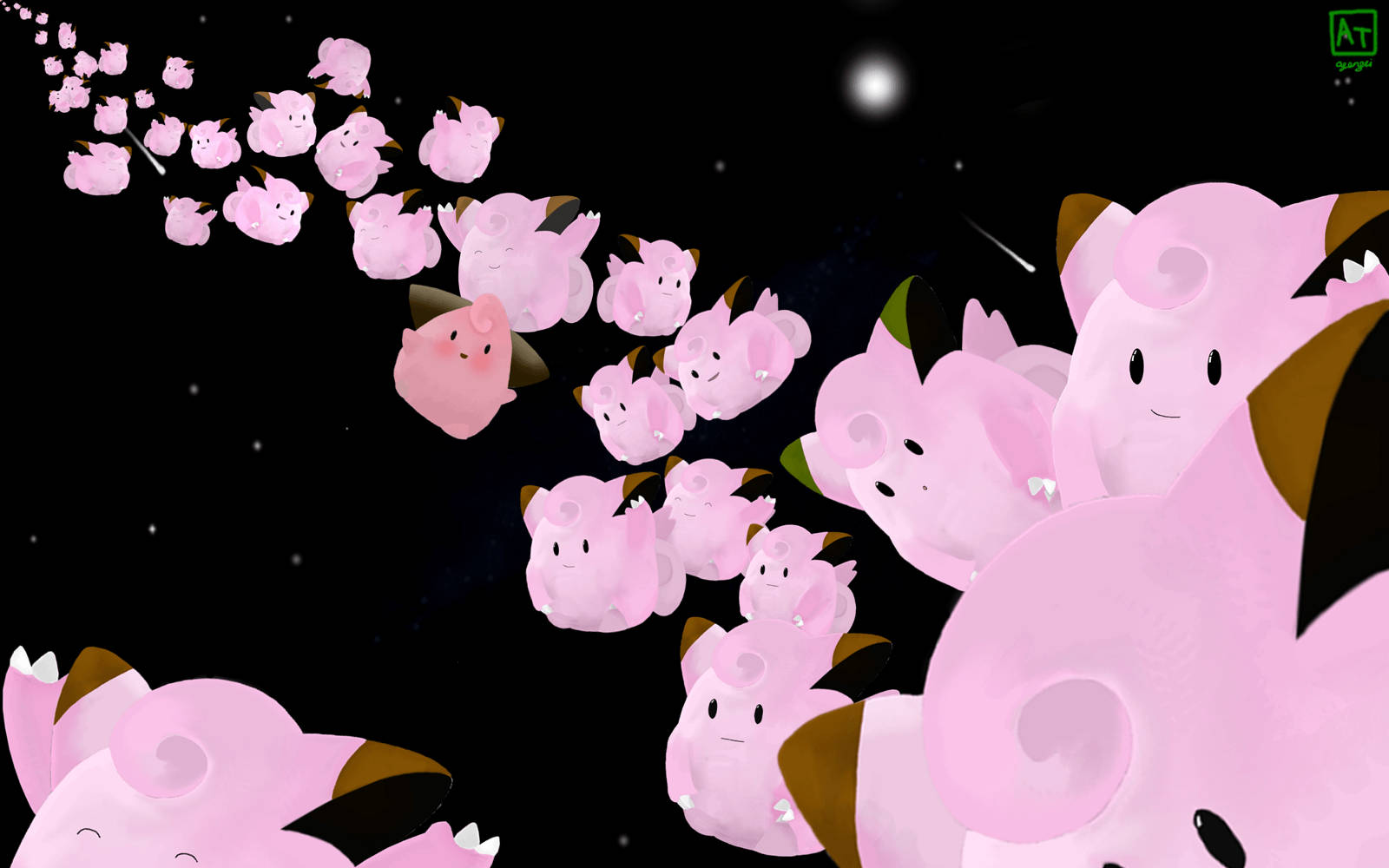 Clefairy In Outer Space Background