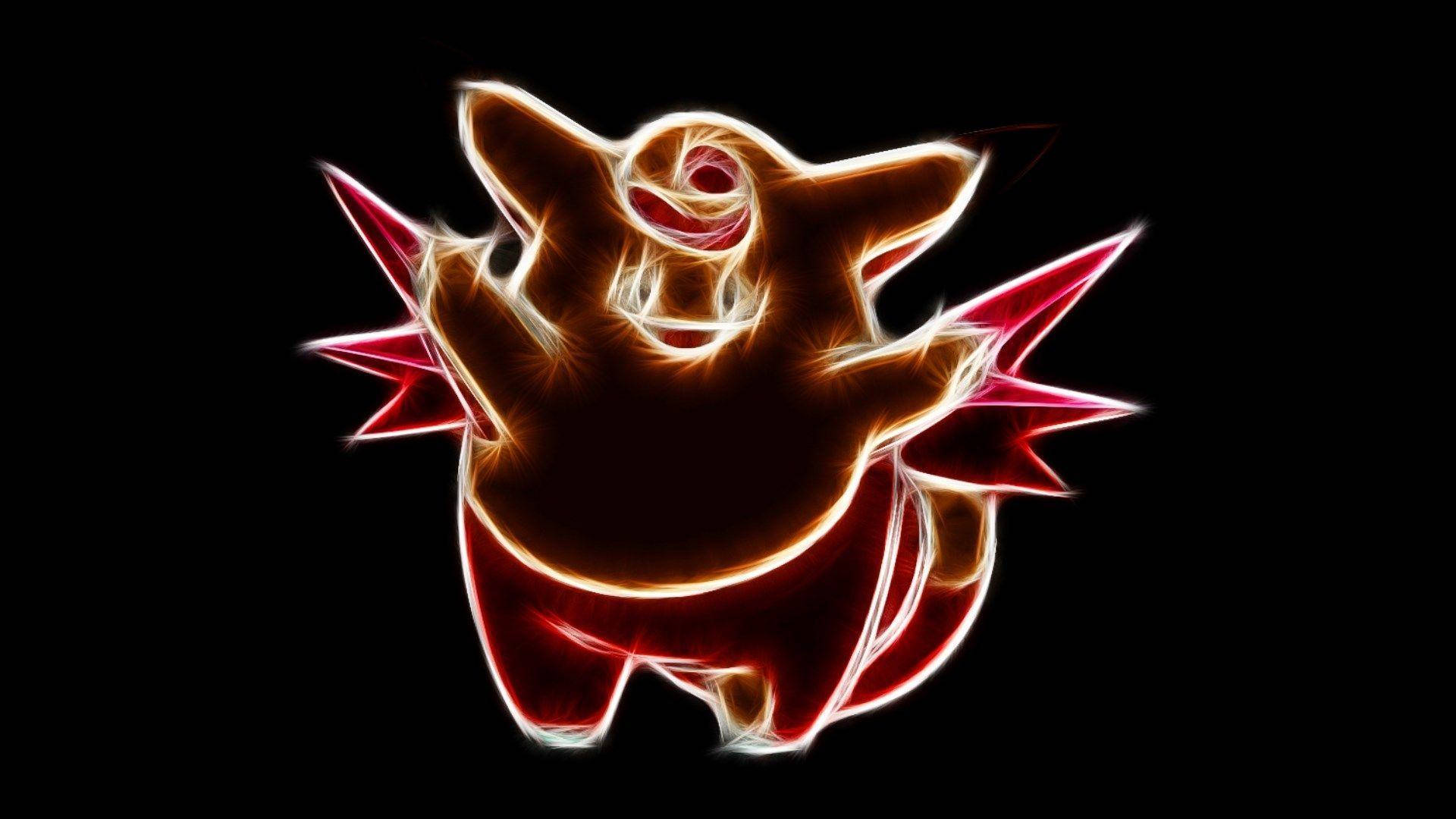 Clefairy Neon Light Art Background