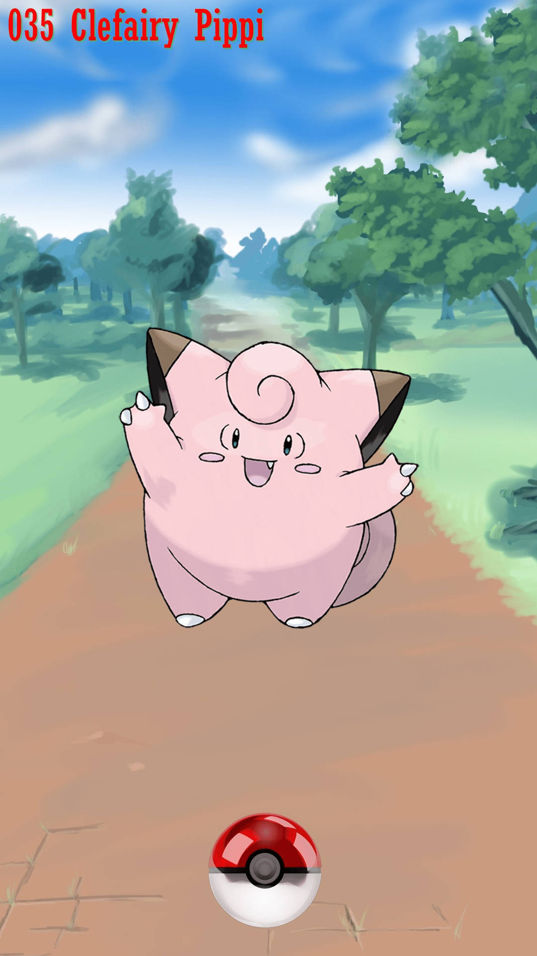 Clefairy On Road Background