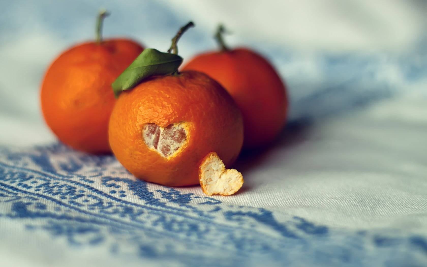 Clementine Fruits With Carved Heart Peel