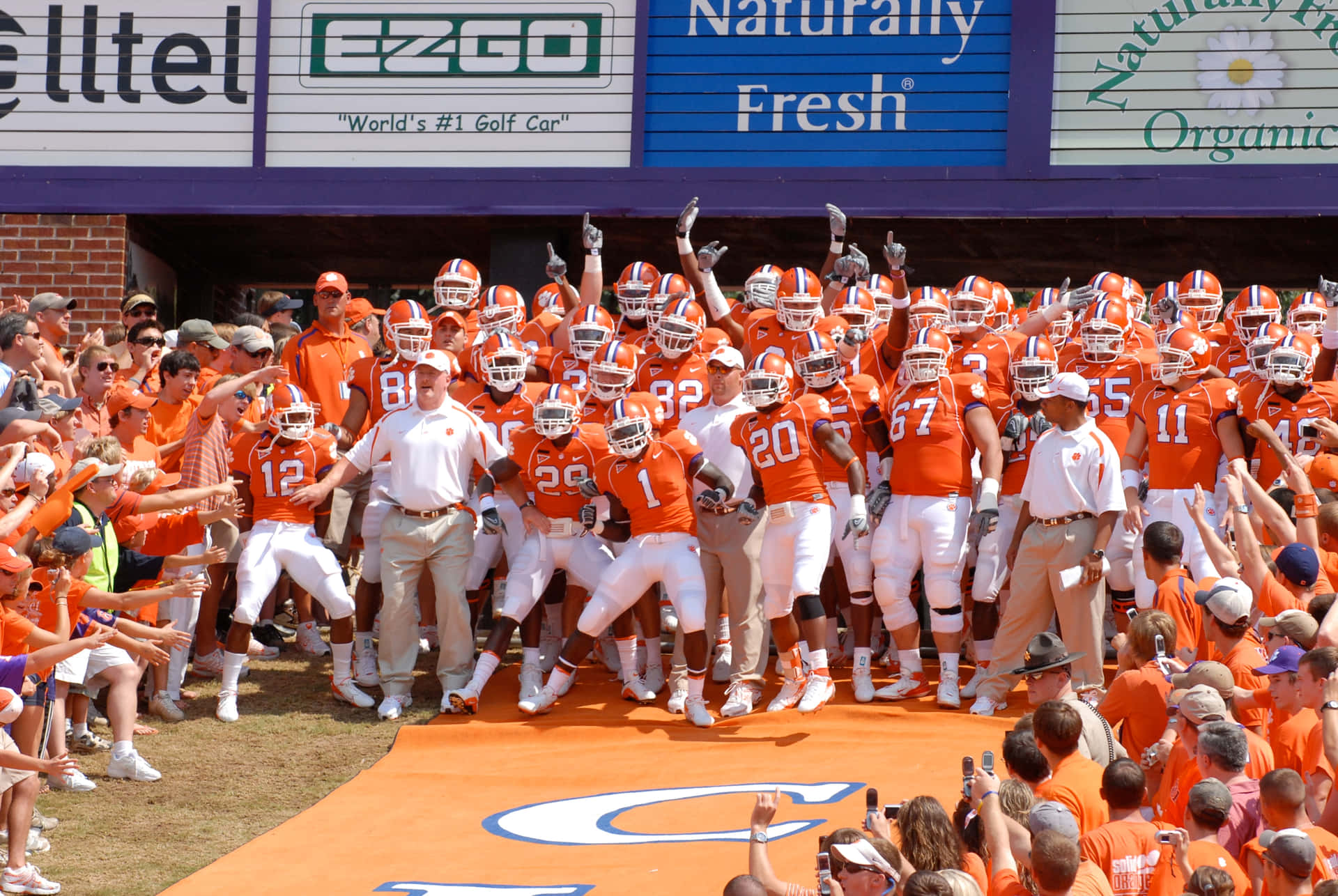 Clemson Tigers Football Entrance To Memorial Stadium Background