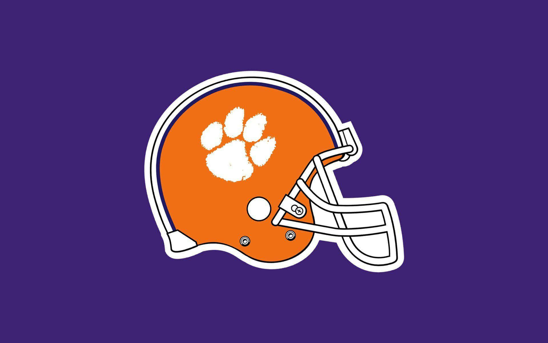 Clemson Tigers Football Helmet Paw Print Logo Background