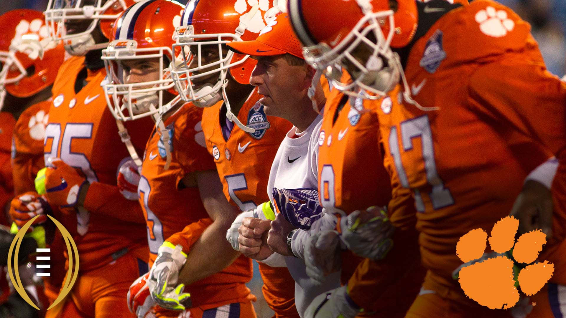 Clemson Tigers Football Locking Arms Background