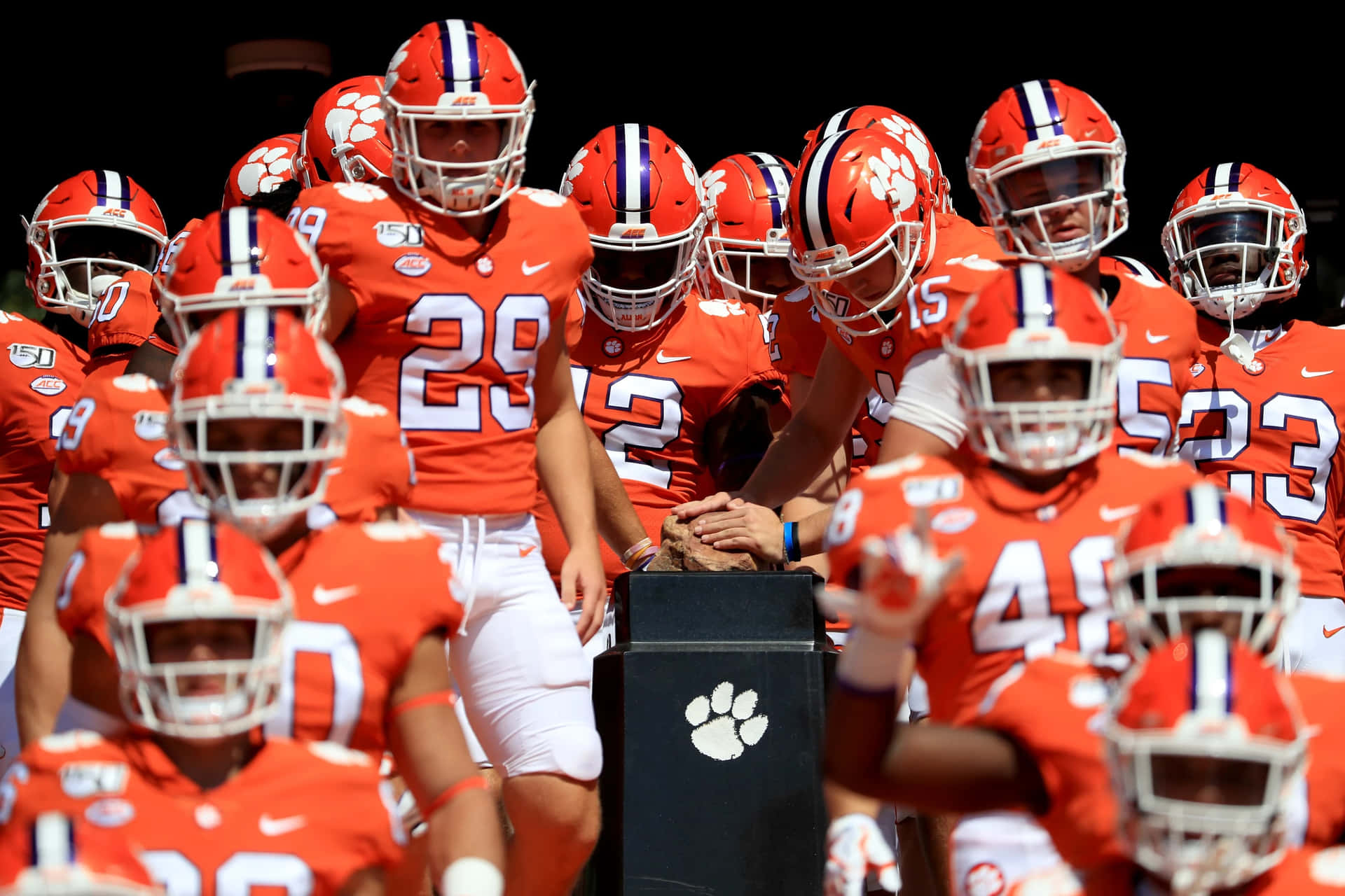 Clemson Tigers Football Team And Texas A&m Aggies Background