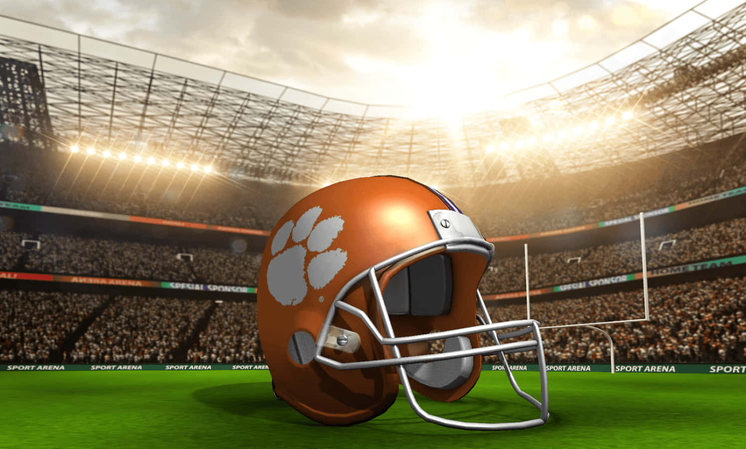 Clemson Tigers Football Team Helmet With Logo Background