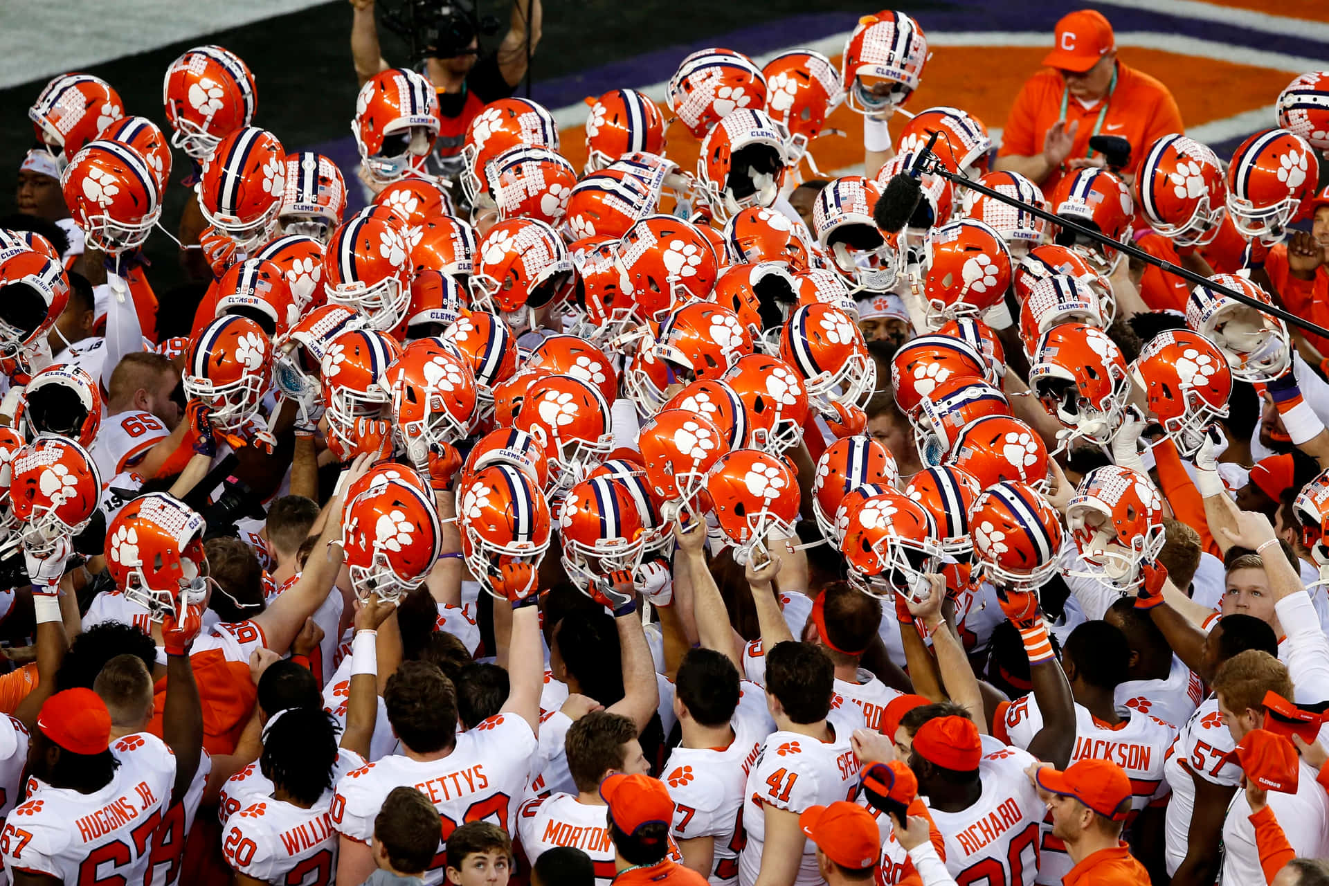 Clemson Tigers Football Team Huddle