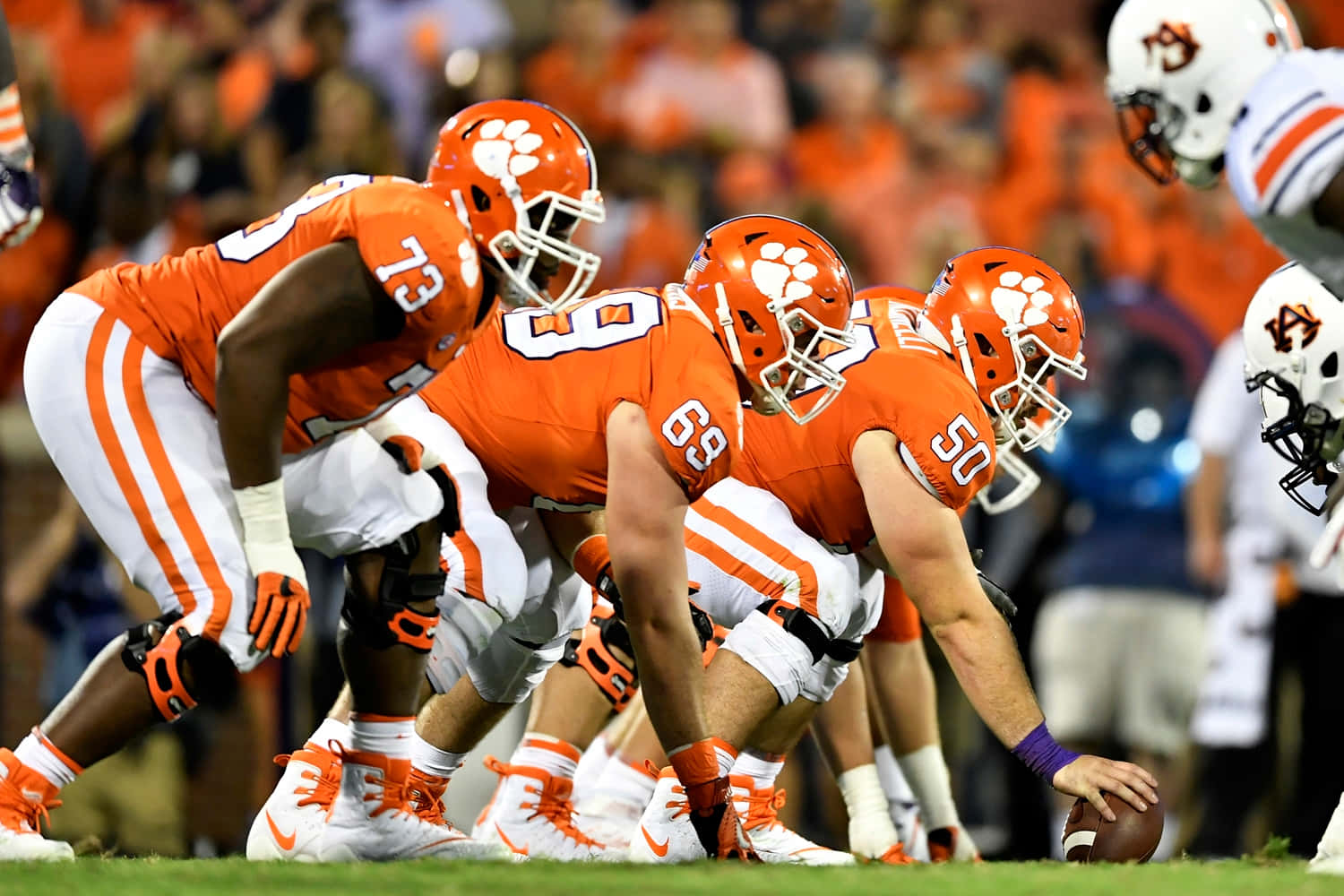 Clemson Tigers Football Team Offensive Line Background
