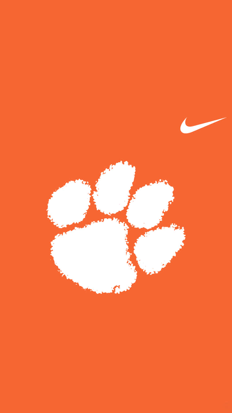 Clemson Tigers Logo On An Orange Background Background