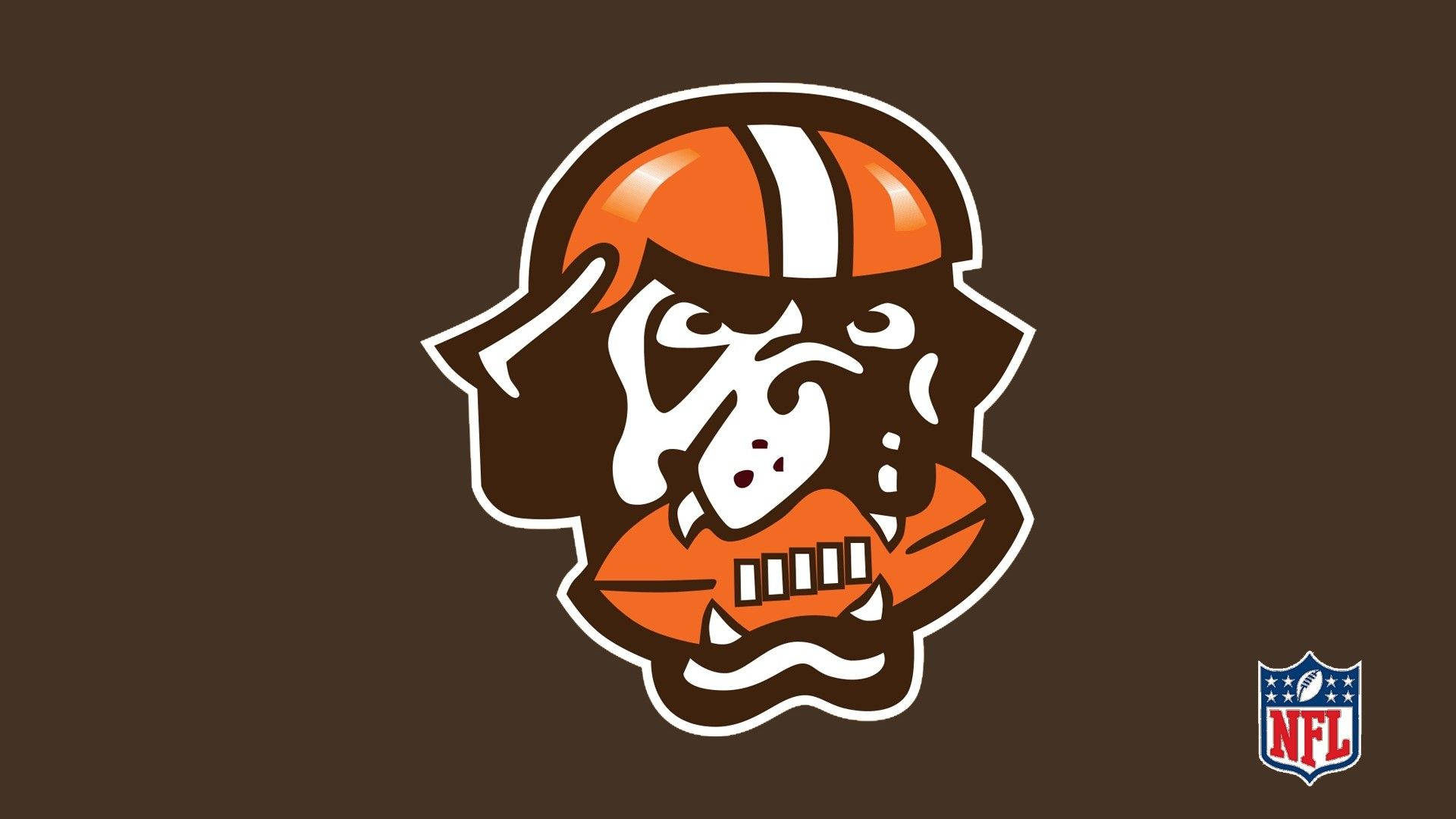 Cleveland Browns Dog Biting Football Background
