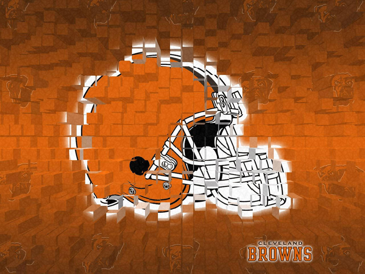 Cleveland Browns' Logo In Cube Art Background
