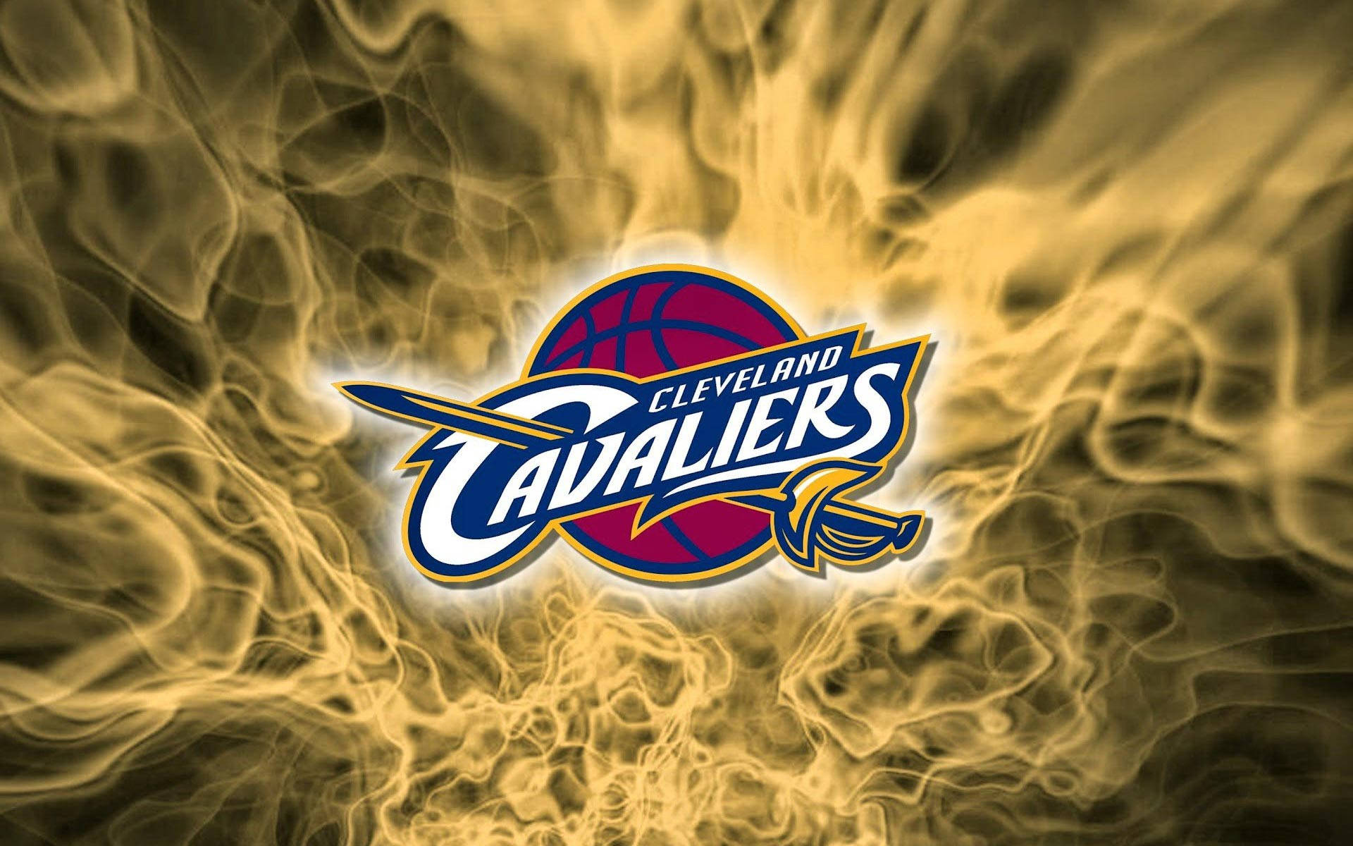 Cleveland Cavaliers Logo Yellow Smoke Effect Background