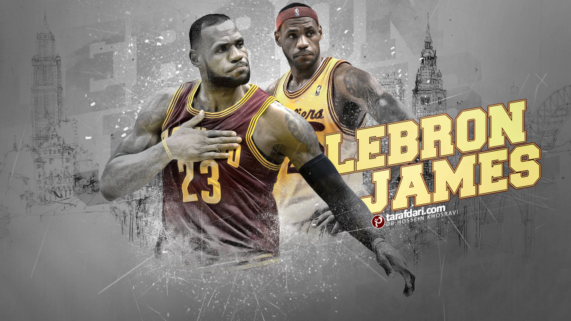 Cleveland Cavaliers Maroon And Yellow Jersey Background