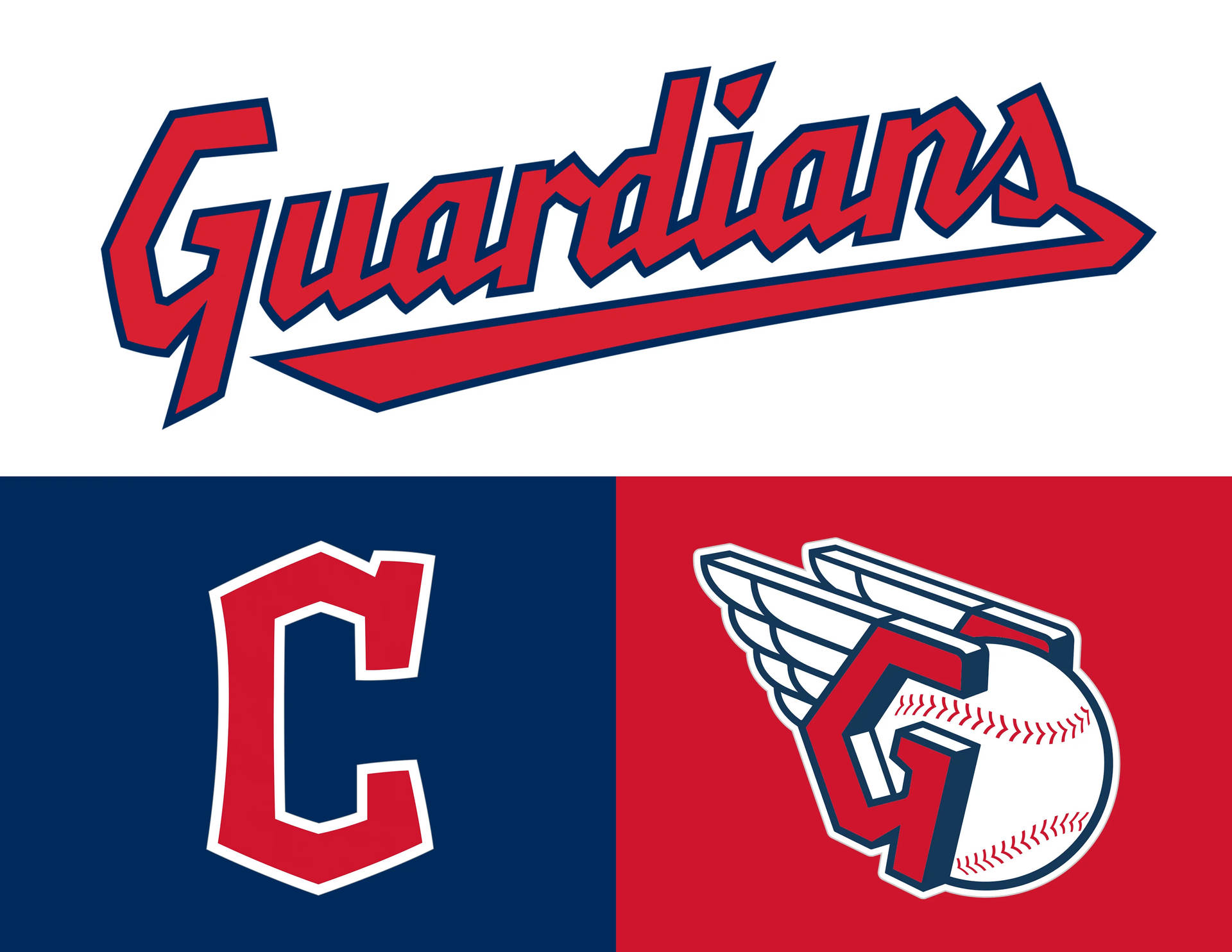 Cleveland Guardians Three Logos Background