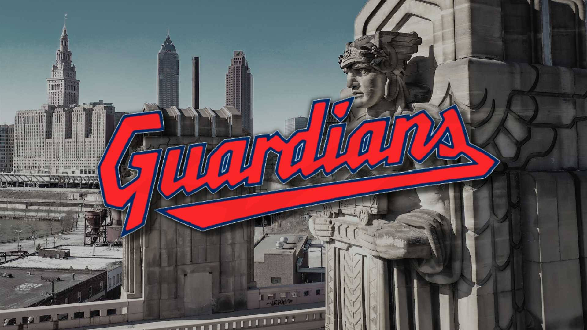 Cleveland Guardians Wordmark Statue Background