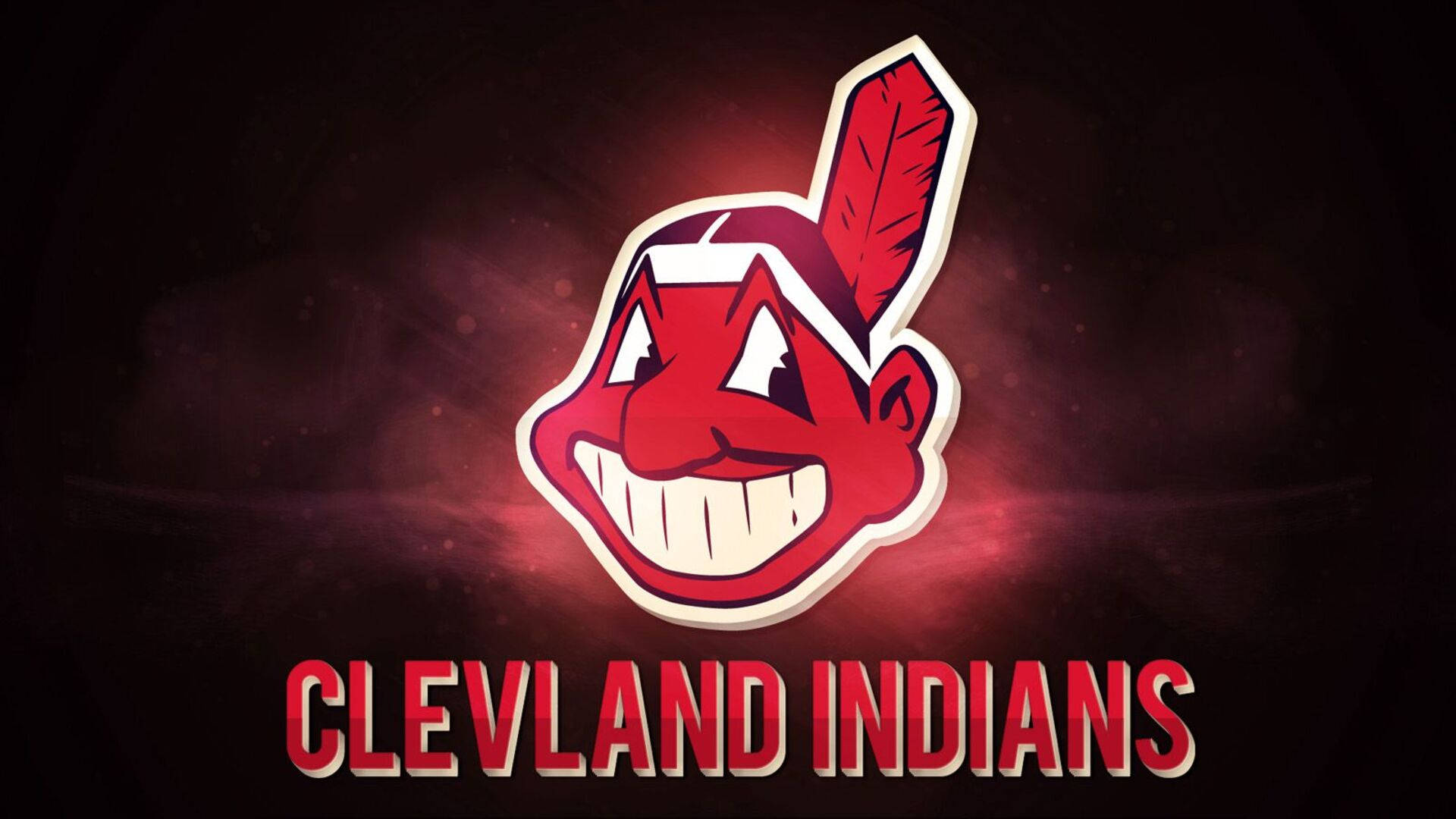 Cleveland Indians Chief Wahoo Neon Pink Background