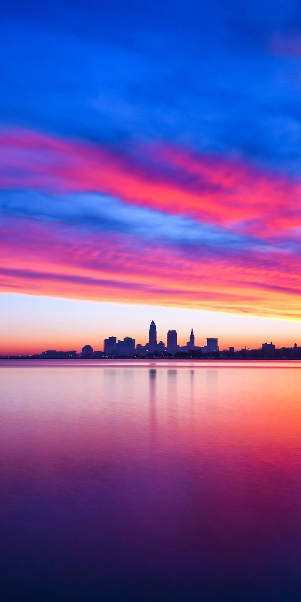 Cleveland Pink And Blue Sky Background