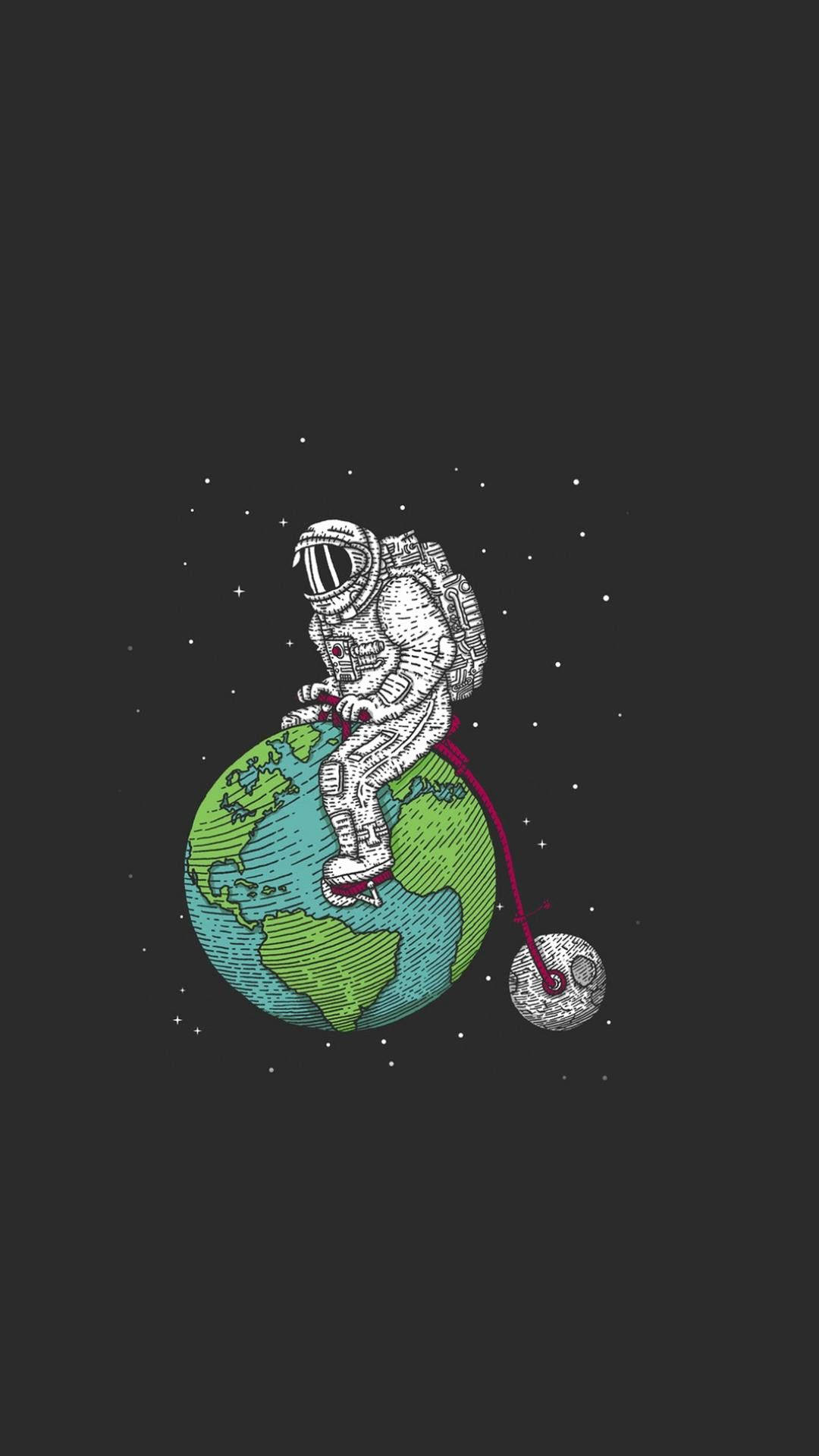 Clever Astronaut Cycling Background