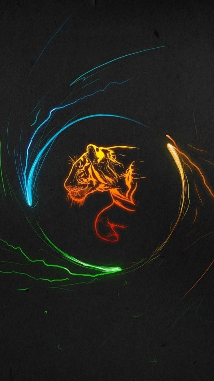 Clever Glowing Tiger Background