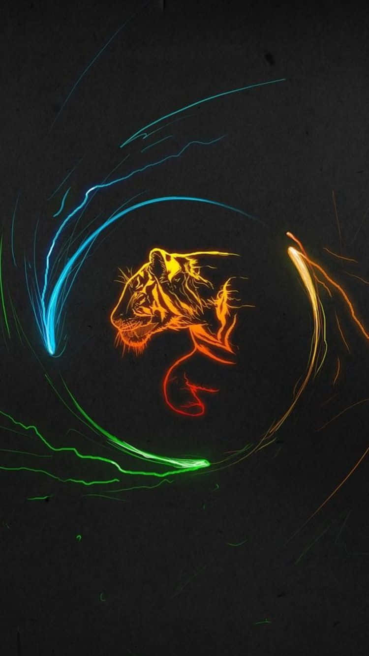 Clever Iphone With A Glowing Tiger Background