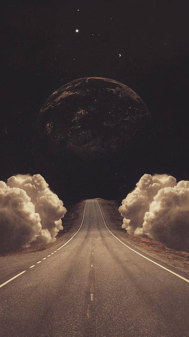Clever Moon And Road Background