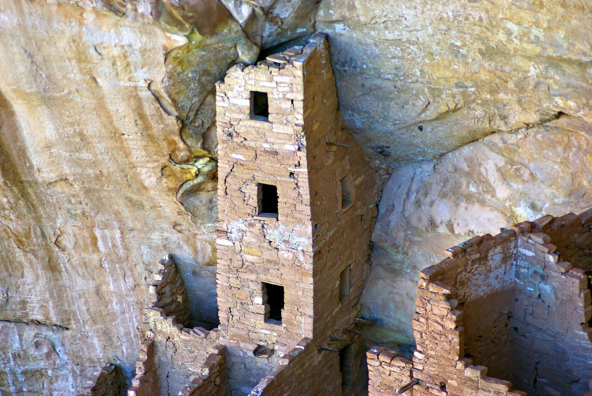 Cliff Palace Three Story Structure Mesa Verde National Park Background