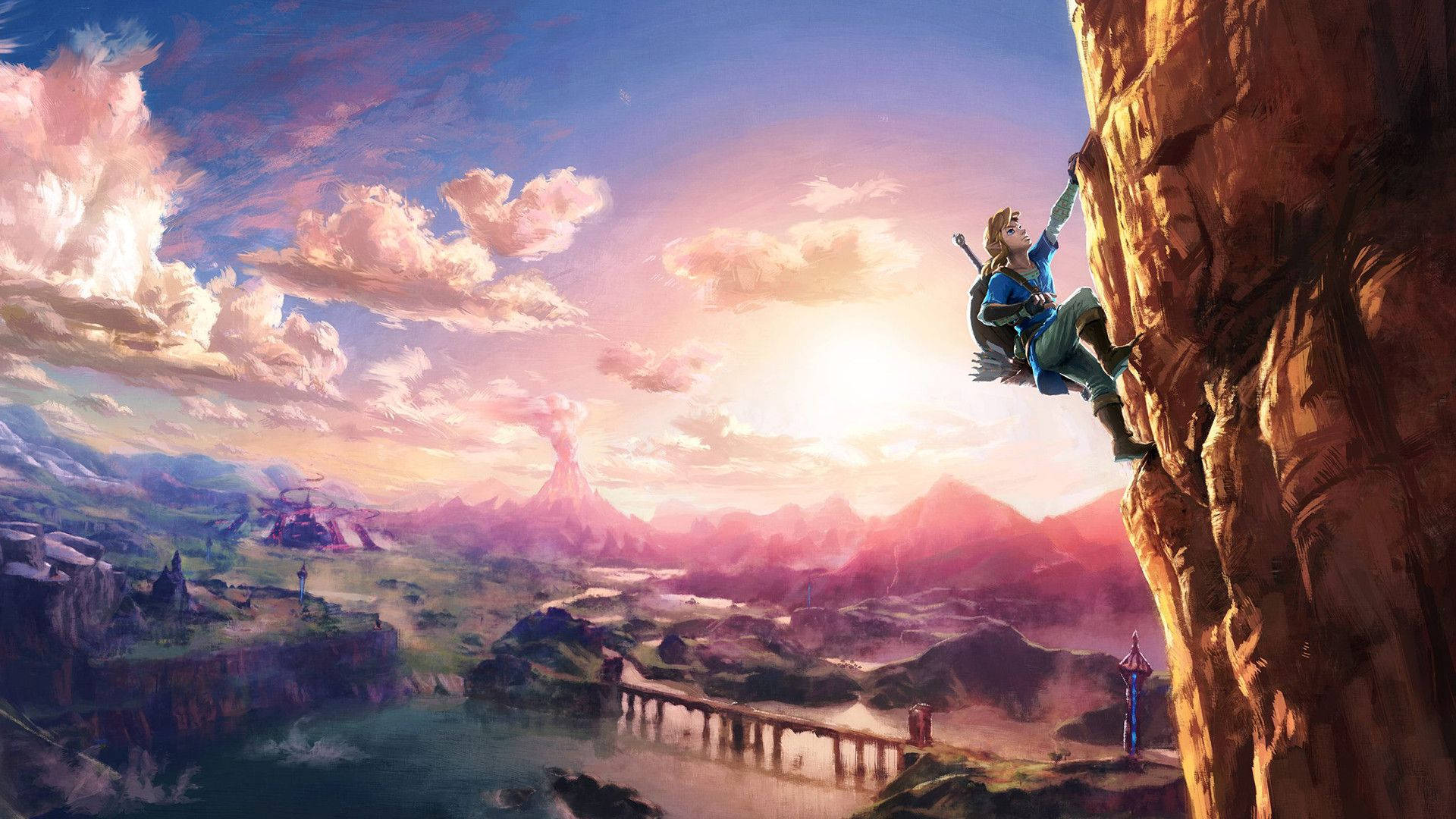 Climbing Legend Of Zelda Background
