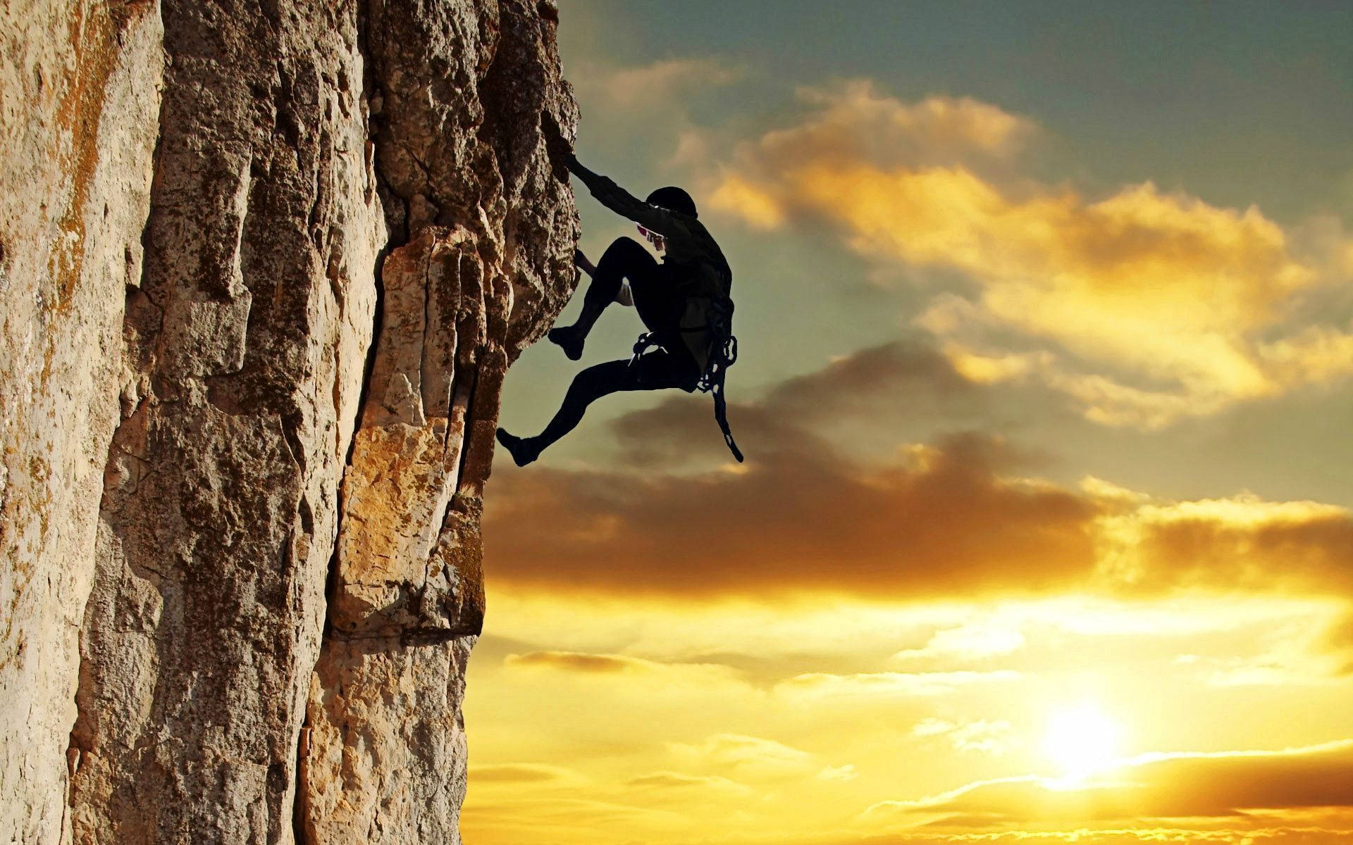 Climbing Silhouette Of A Man Background