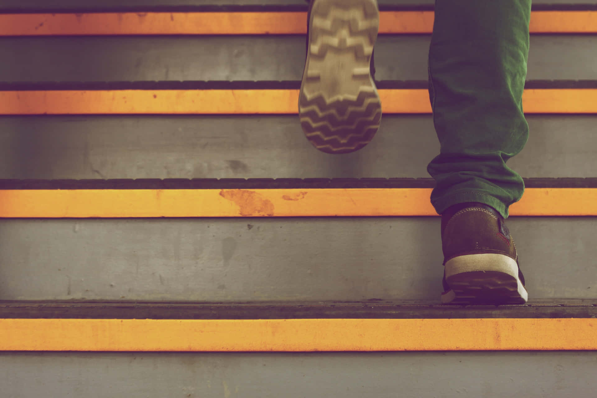 Climbing Up Stairs Shoe Sole Background