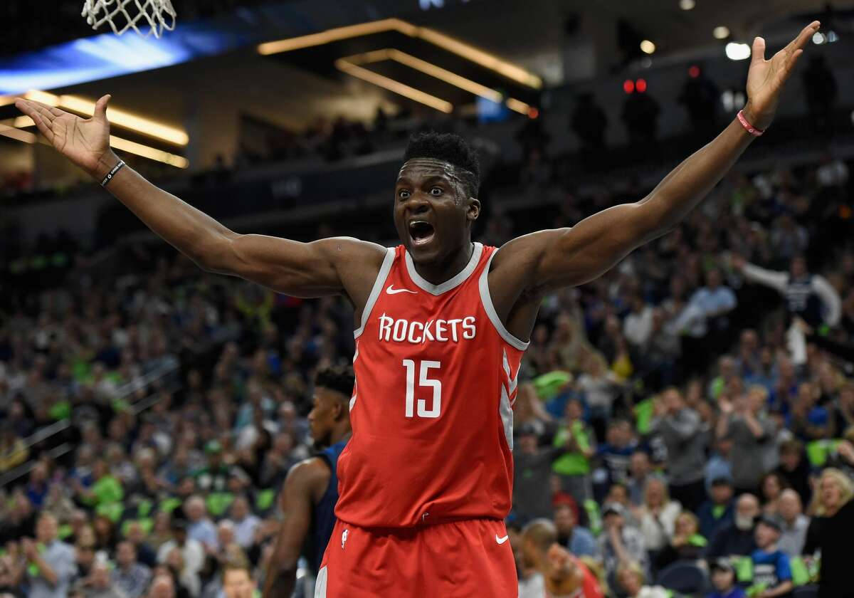 Clint Capela Cheers For His Team Background