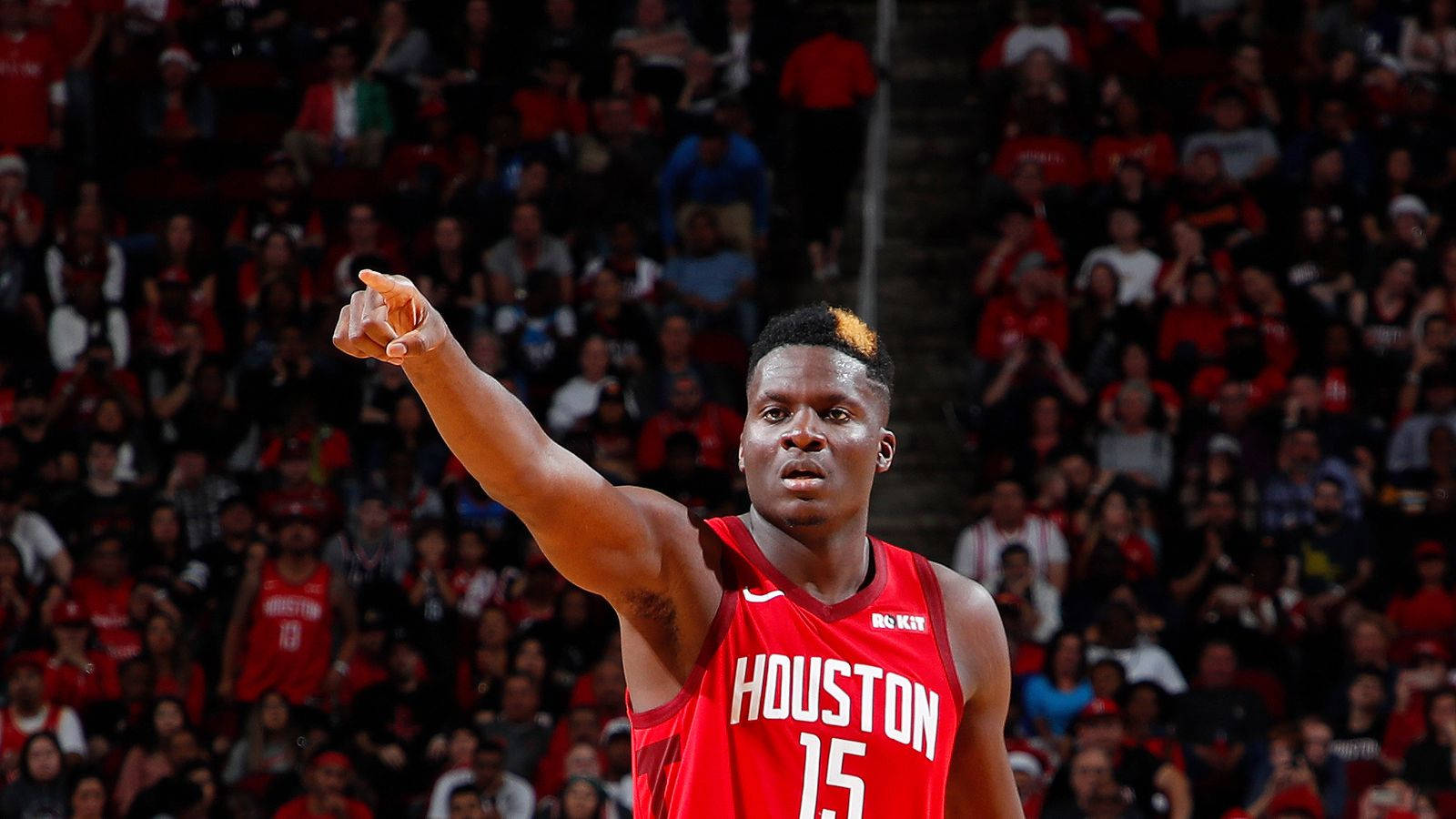 Clint Capela Gives Signals During Game Background