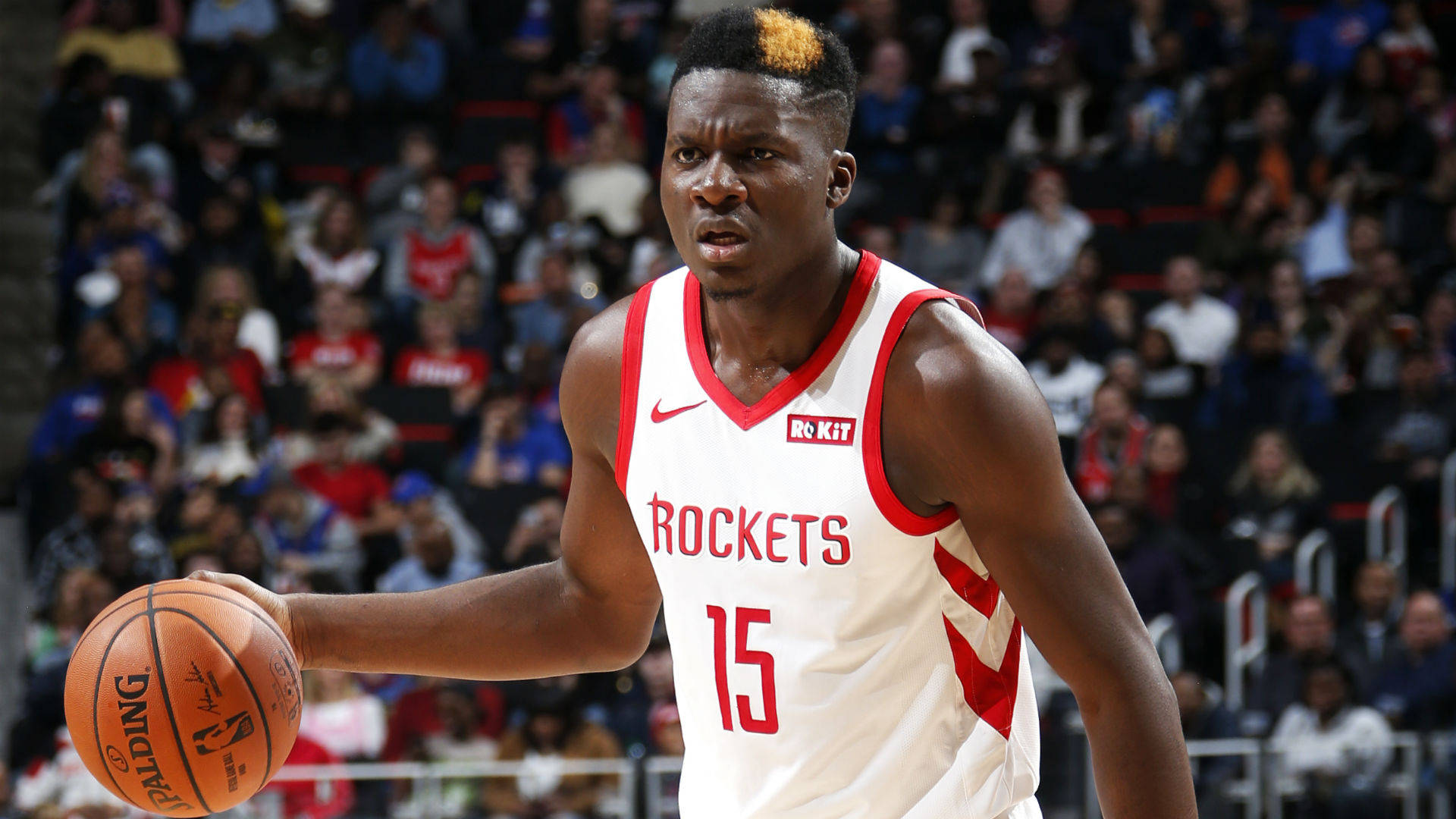 Clint Capela On Rockets Game Background