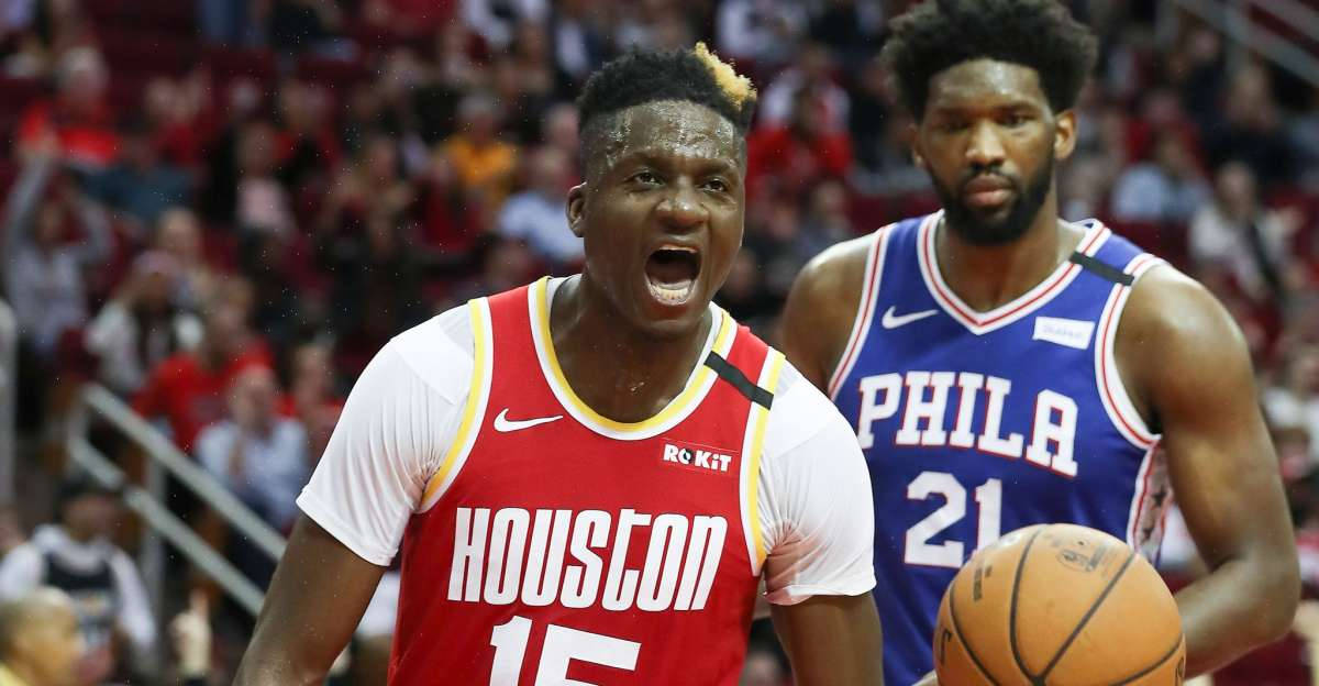 Clint Capela Screams During Game Background