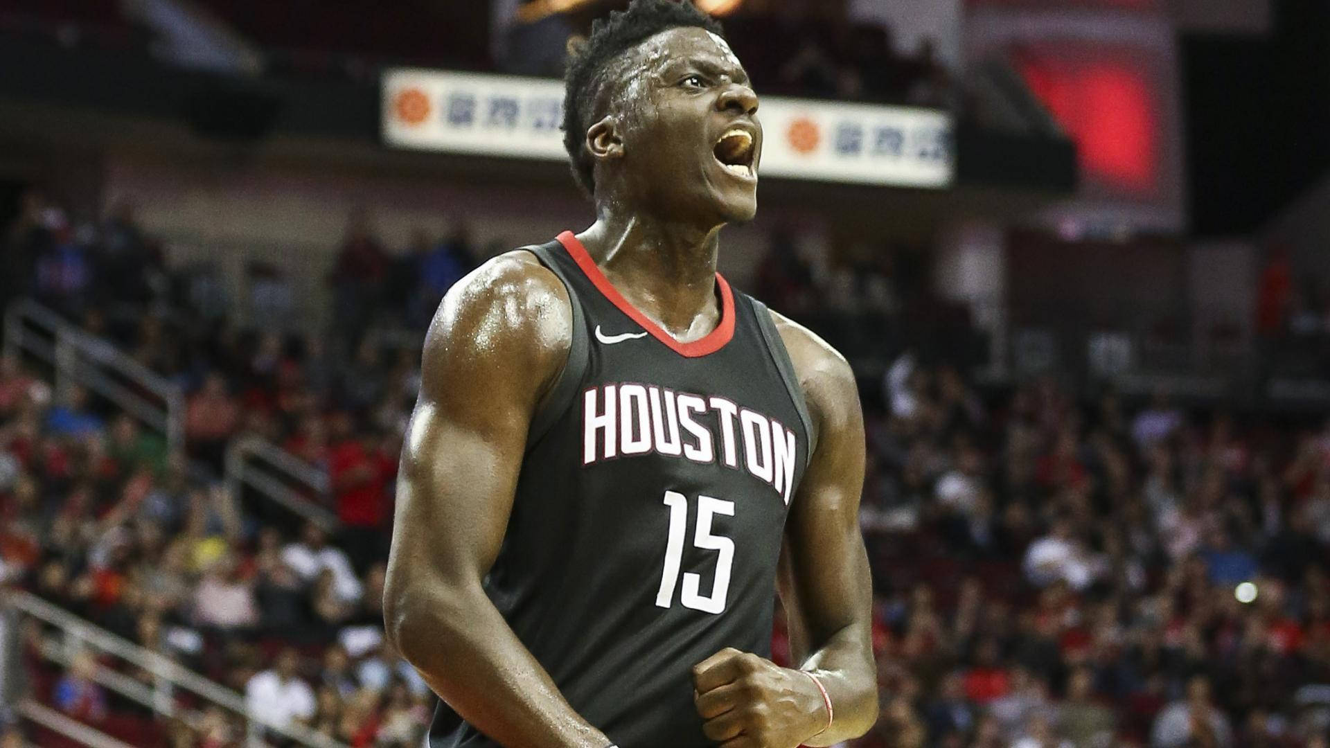 Clint Capela Shouts For His Team Background