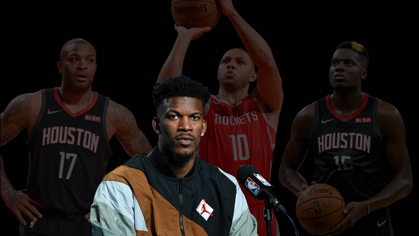 Clint Capela With Other Great Players Background