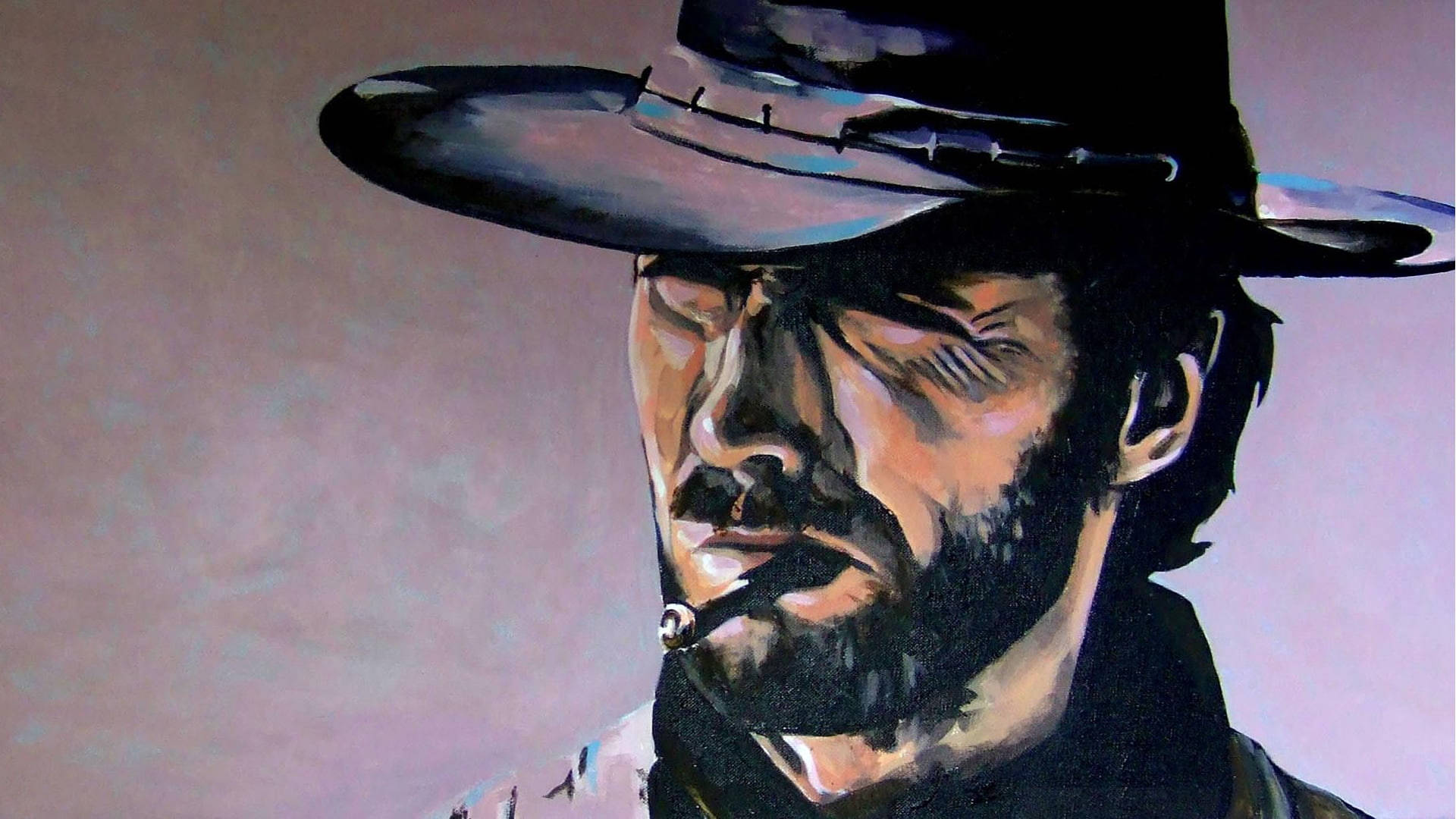 Clint Eastwood Fistful Of Dollars Painting Background