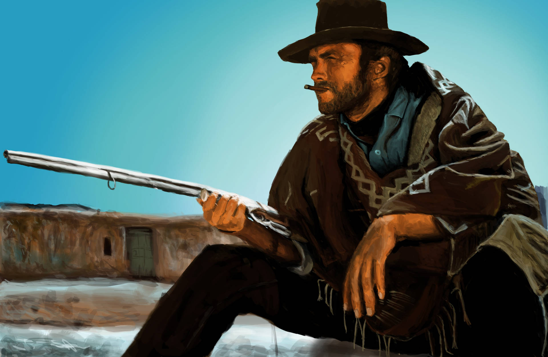 Clint Eastwood Fistful Of Dollars Winchester Background