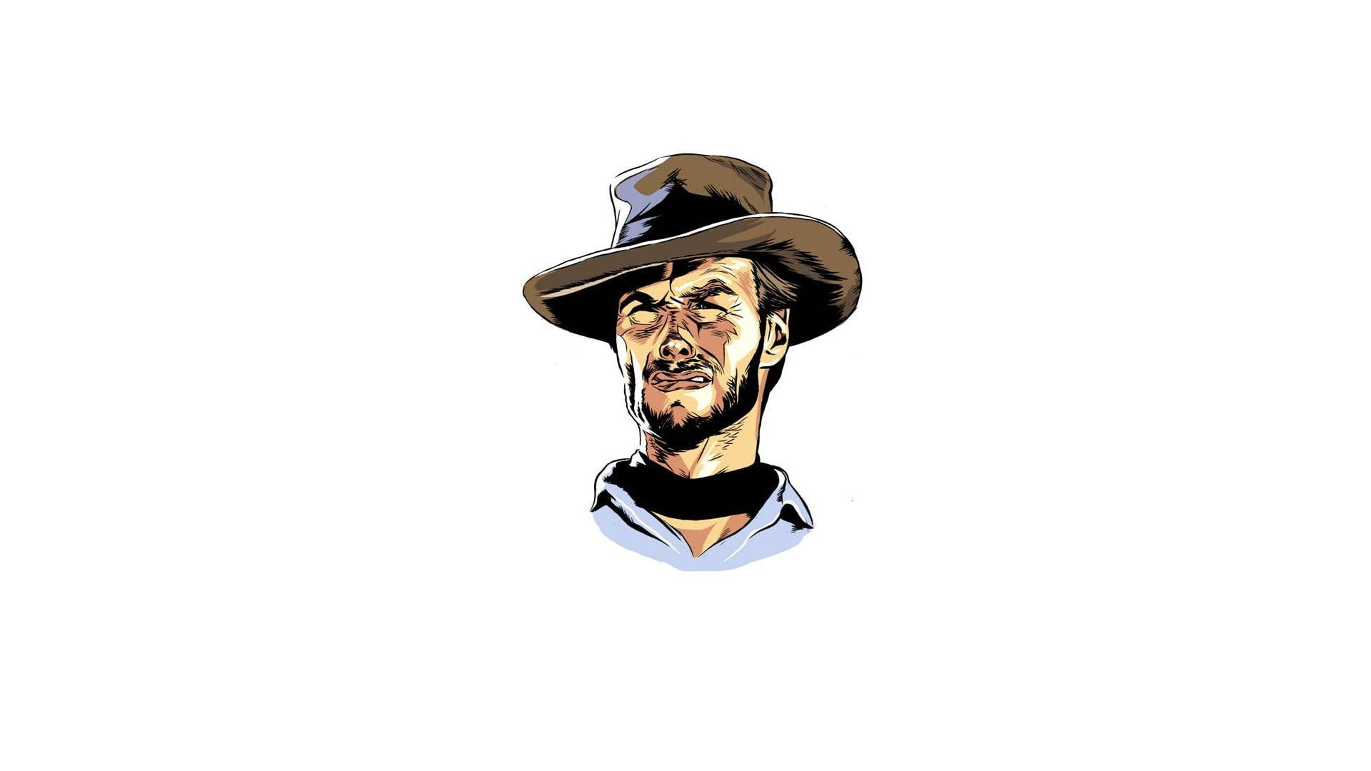 Clint Eastwood Head Fanart Cartoonish Background