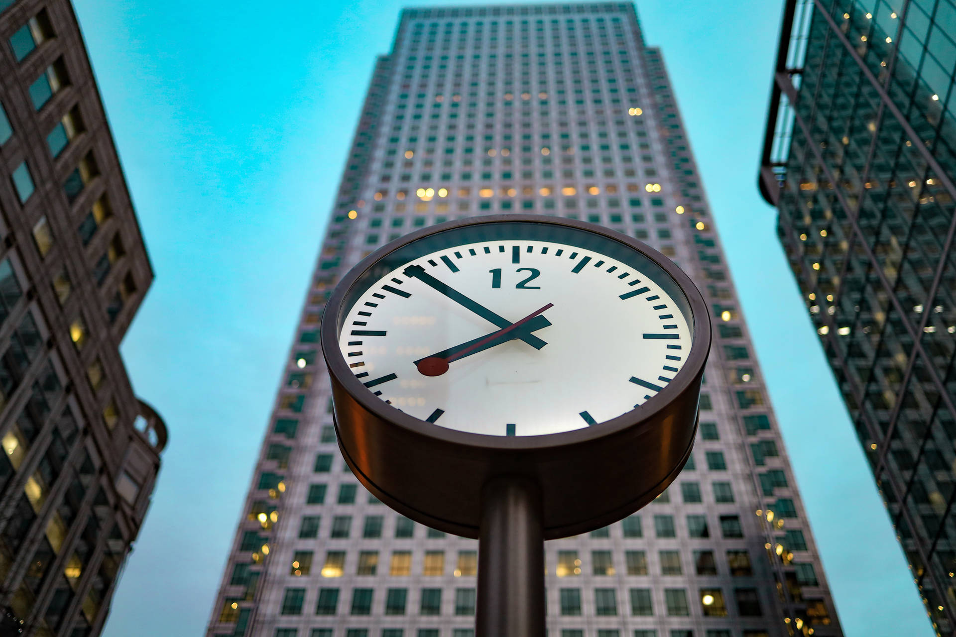 Clock And Buildings