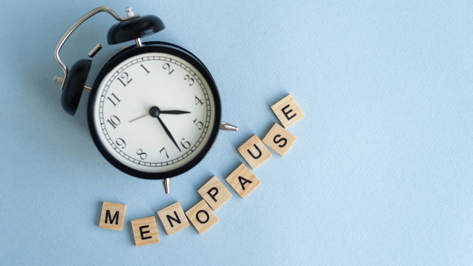 Clock And Menopause Letters Background