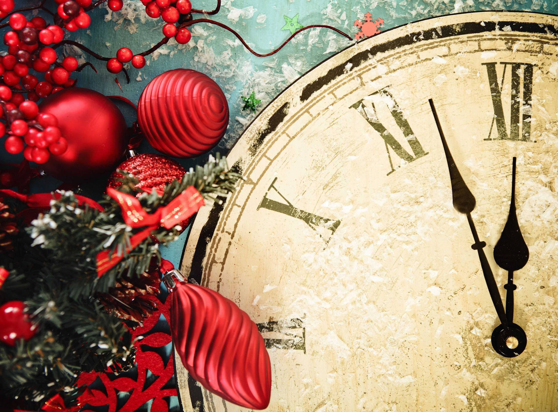 Clock Before New Year Background