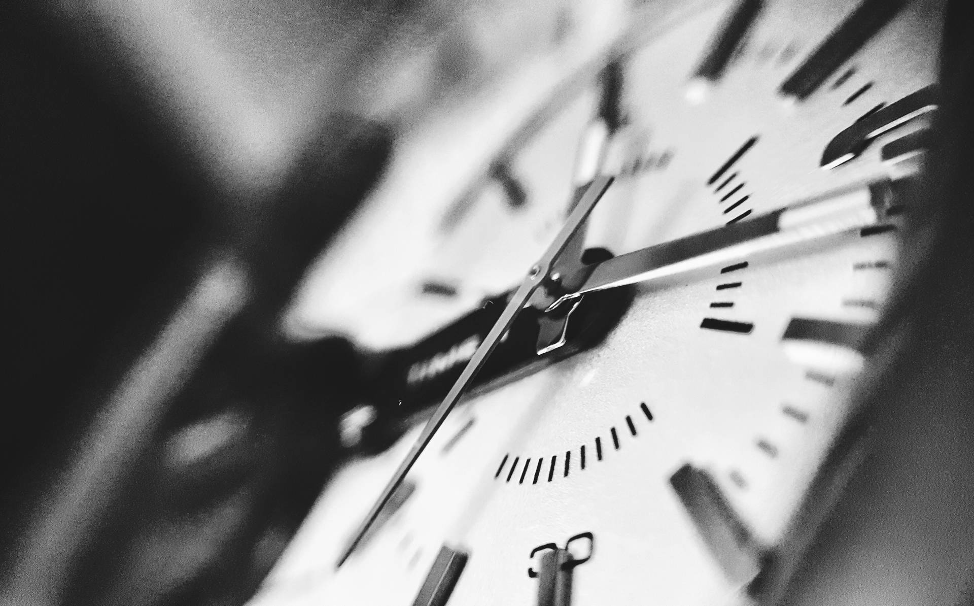 Clock In Black And White Background