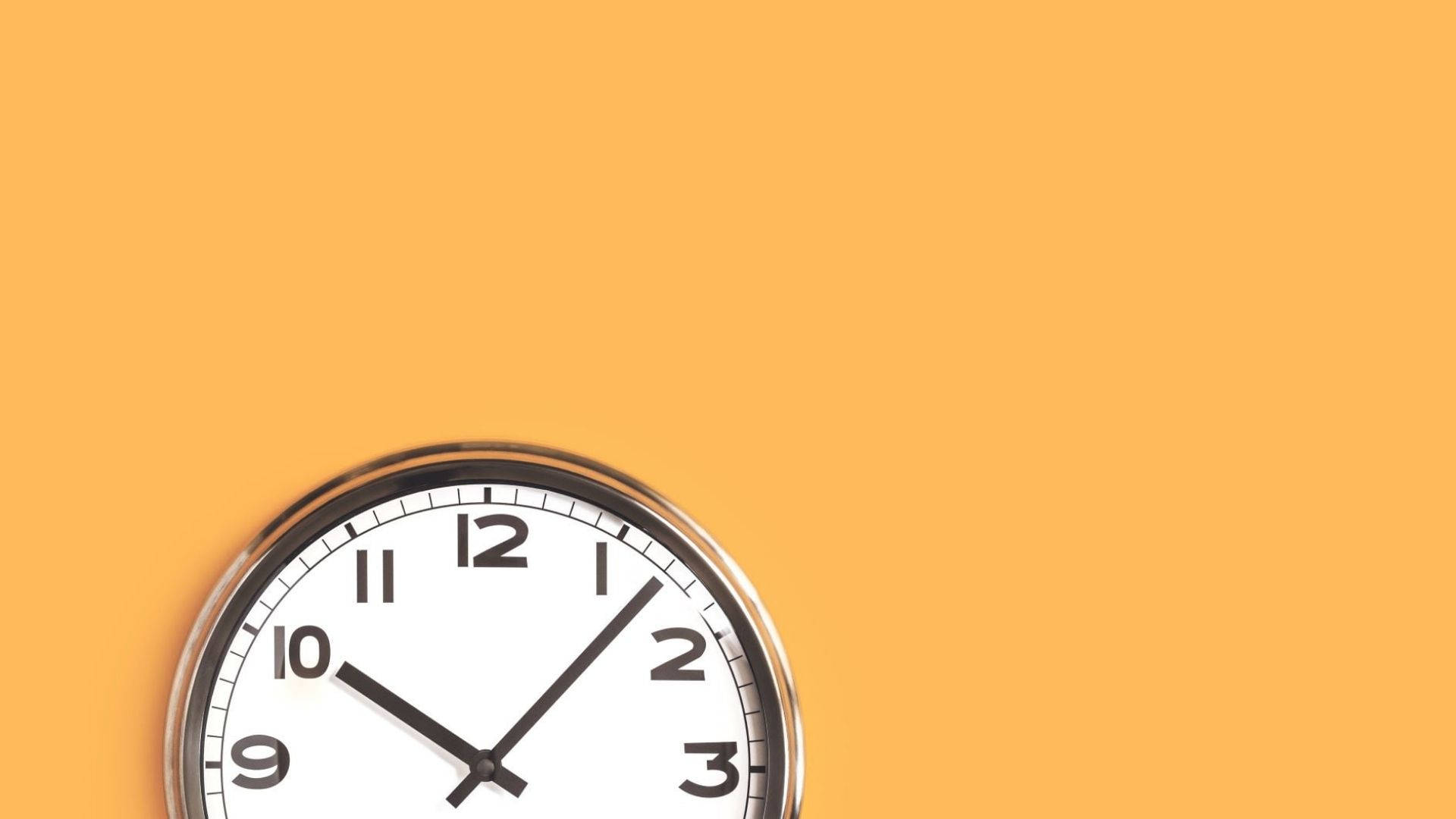 Clock On Orange Background Background