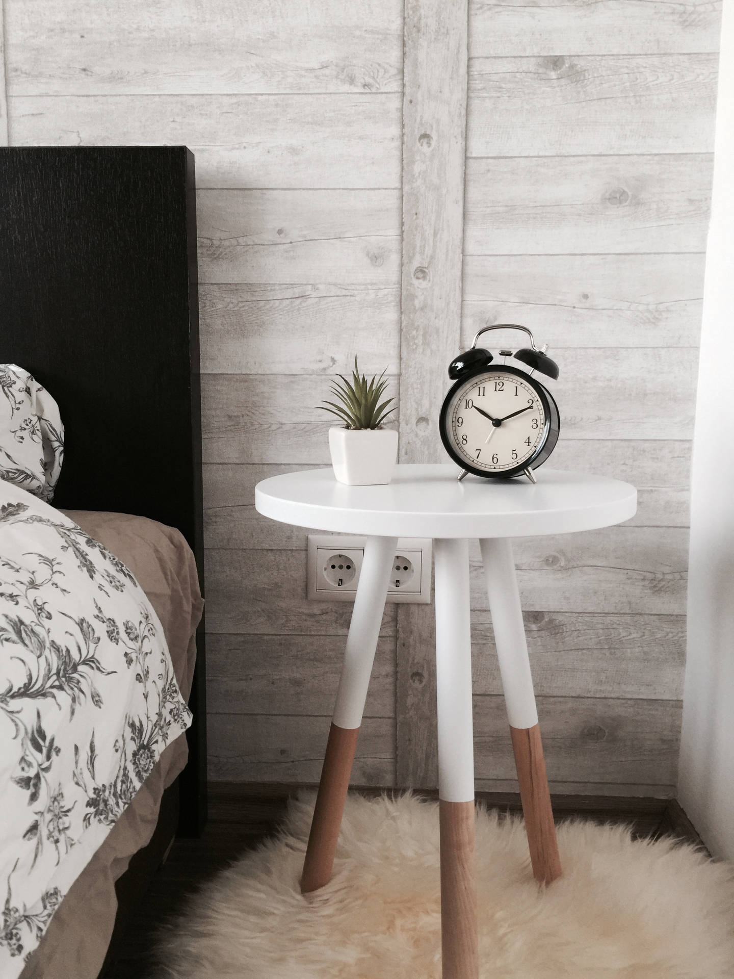 Clock On Side Table Background