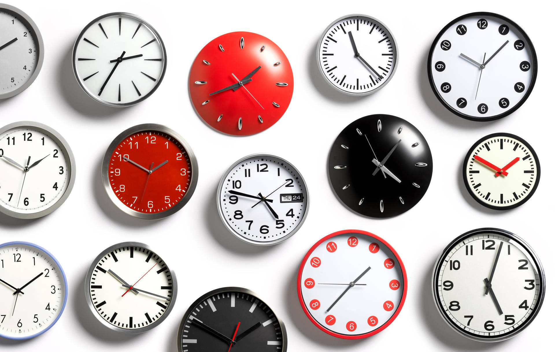 Clocks With Different Time Background