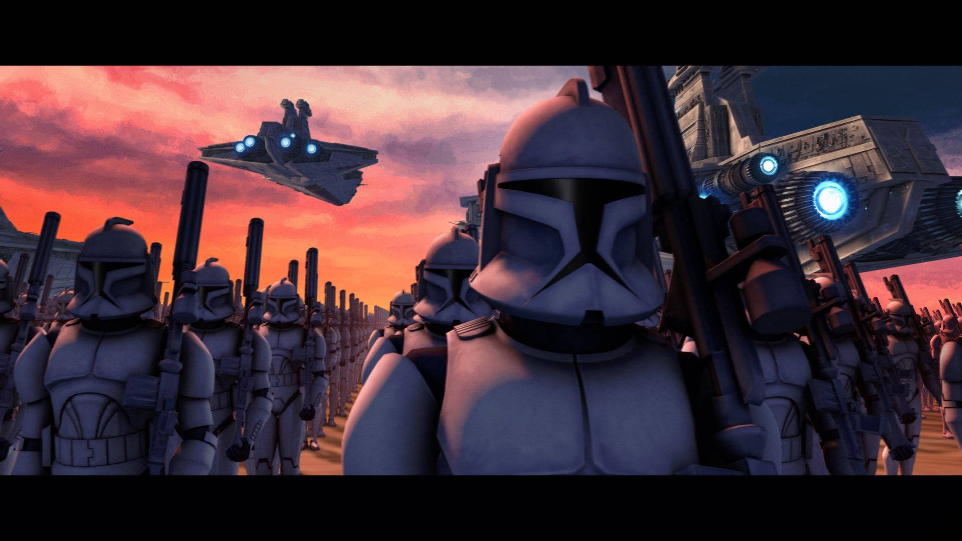 Clone Trooper Army Ready For Battle Background