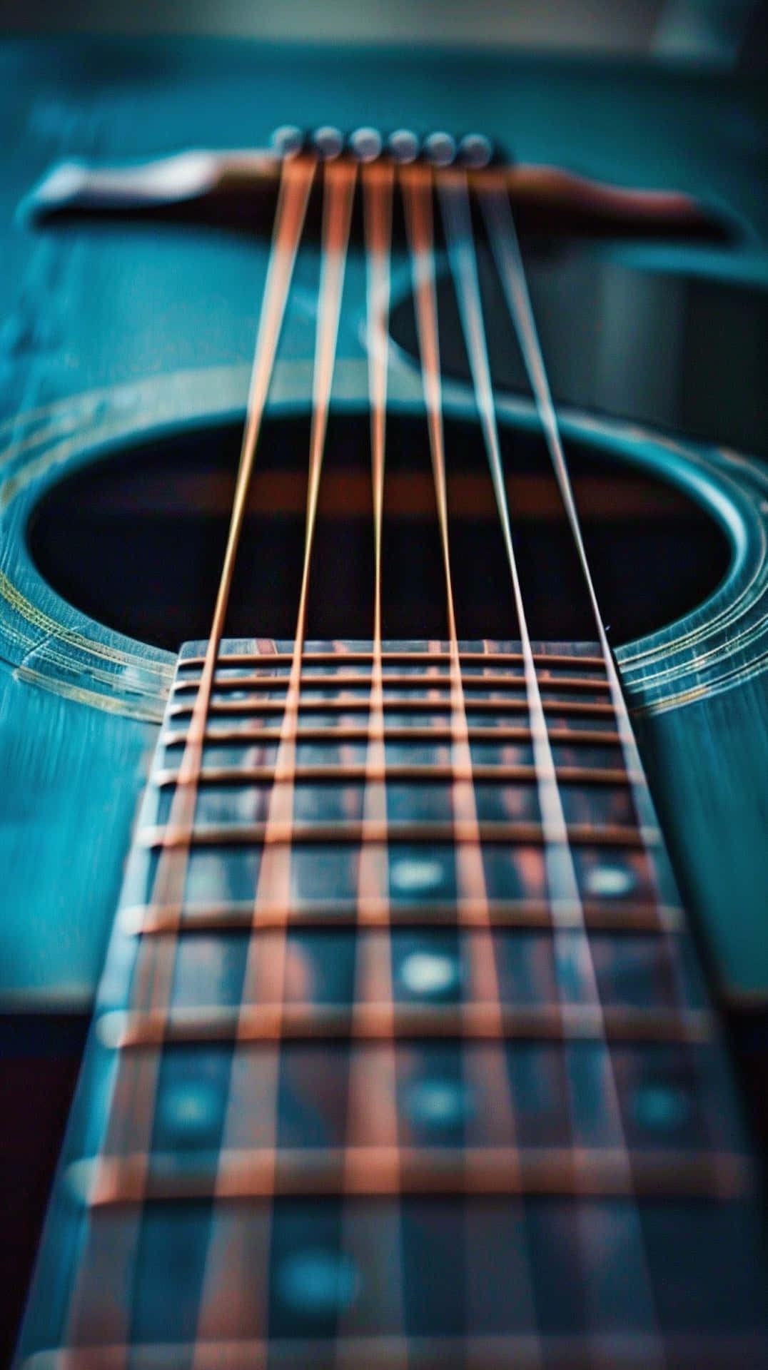Close Up Acoustic Guitar Strings Background