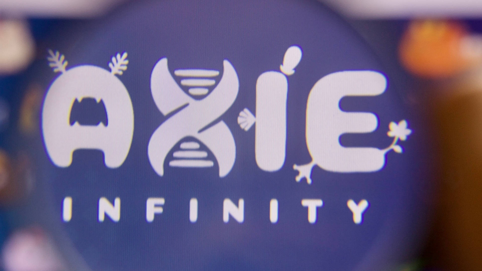 Close-up Axie Infinity Name Logo Background