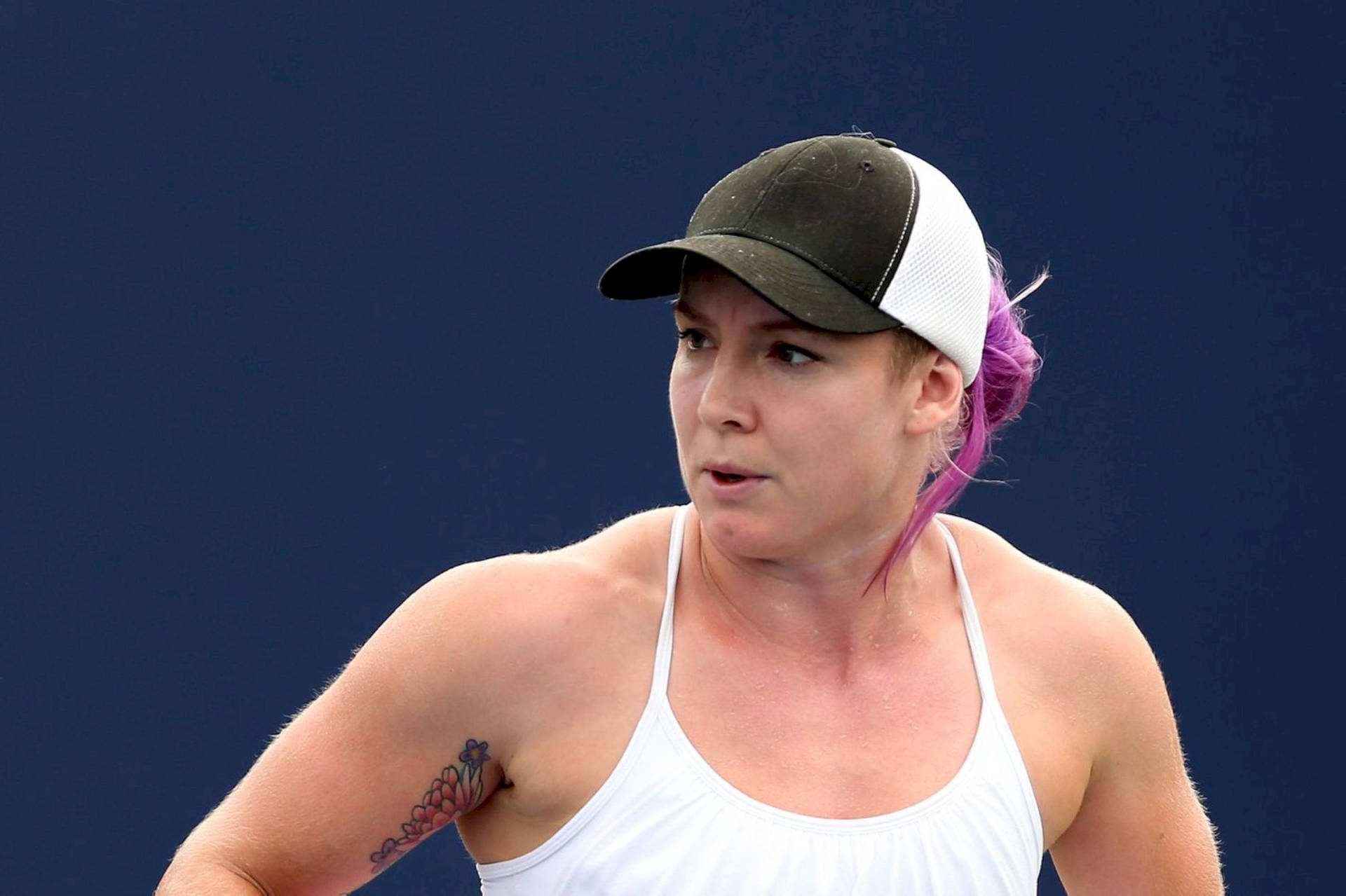 Close-up Bethanie Mattek-sands Wearing Cap Background